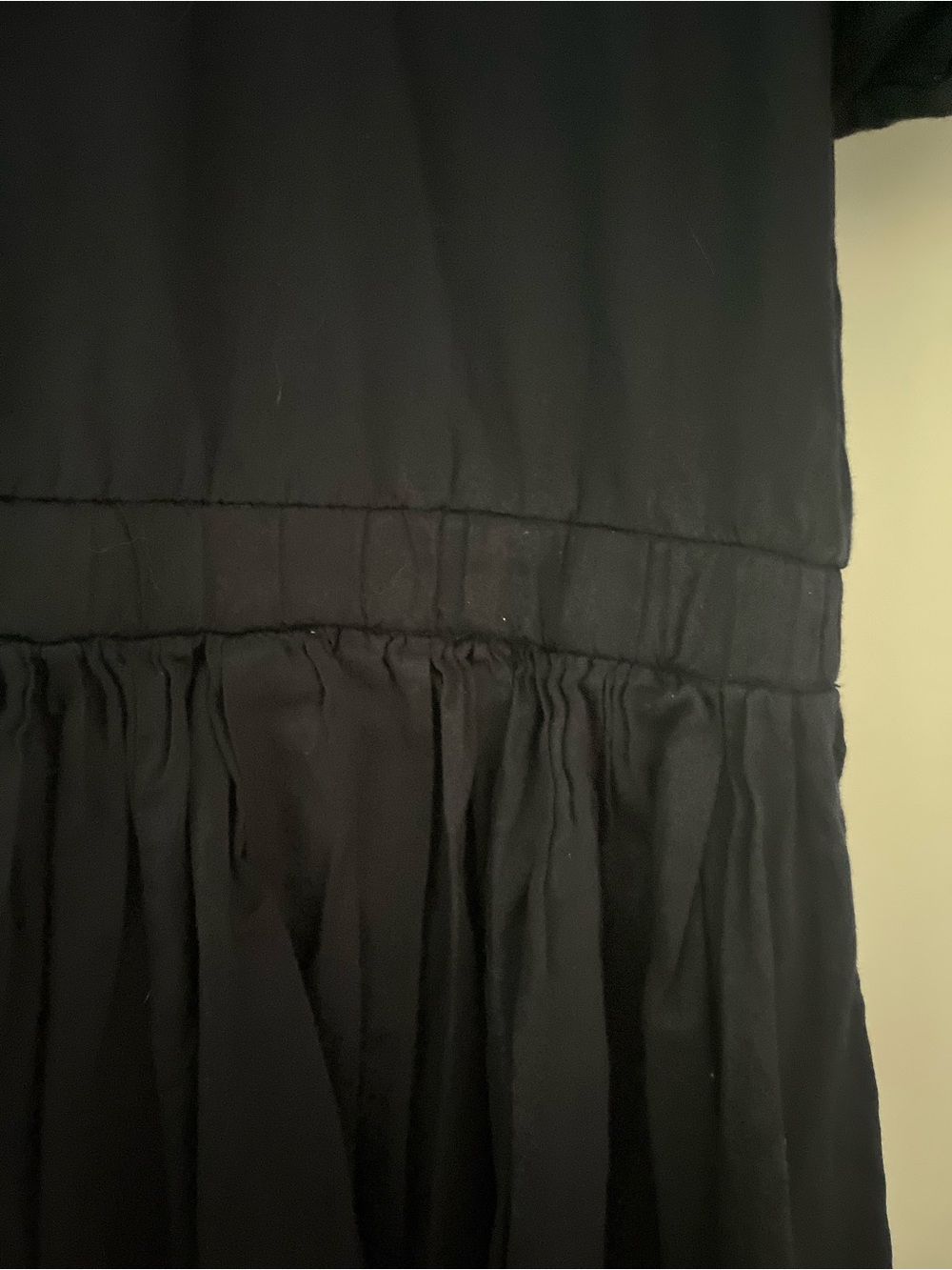 Relaxed Elastic-Waist Navy Midi Dress with Short Sleeves - Picture 5 of 7